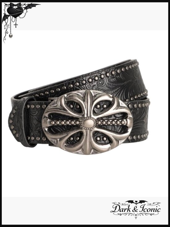 Y2k Studded Belt for Women Men Punk Gothic Grunge Alt Western Cowboy